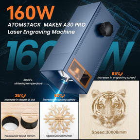 AtomStack A30/X30 Pro Laser Engraving and Cutting Machine with F60 Air Assist Kit