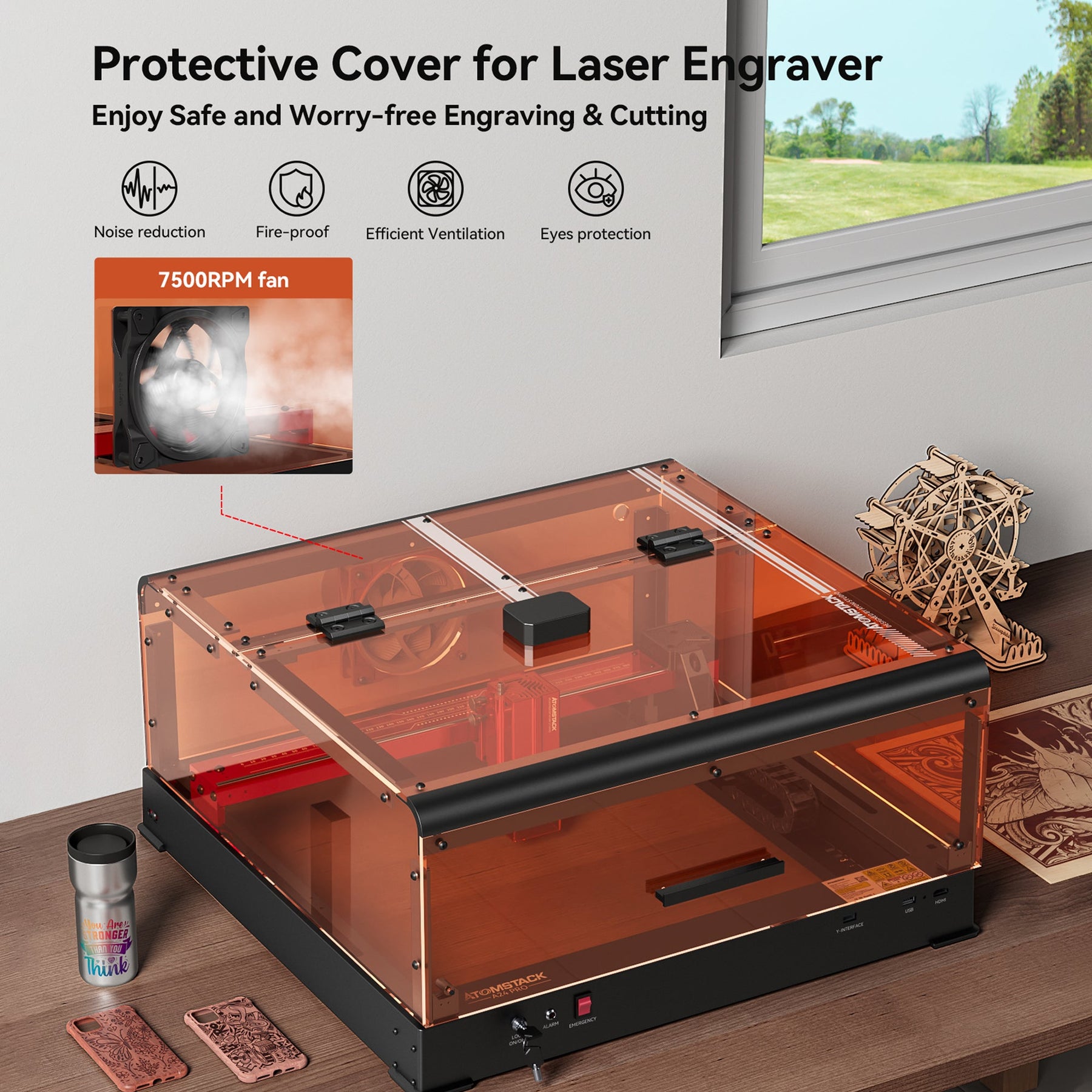 AtomStack A24/X24 Ultra Optical Power 24W Unibody Frame Laser Engraver