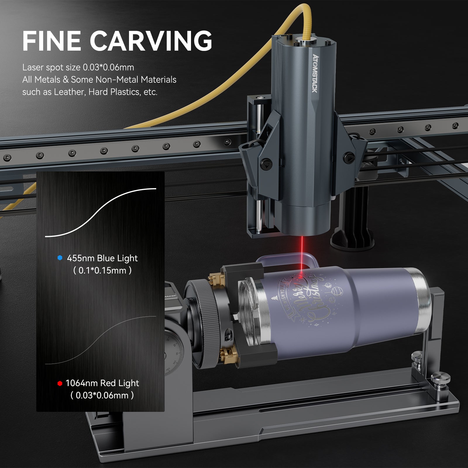 <tc>AtomStack</tc> A20 Pro 1064 nm 20 W Faserlaser-Markierungs- und Gravurmaschine