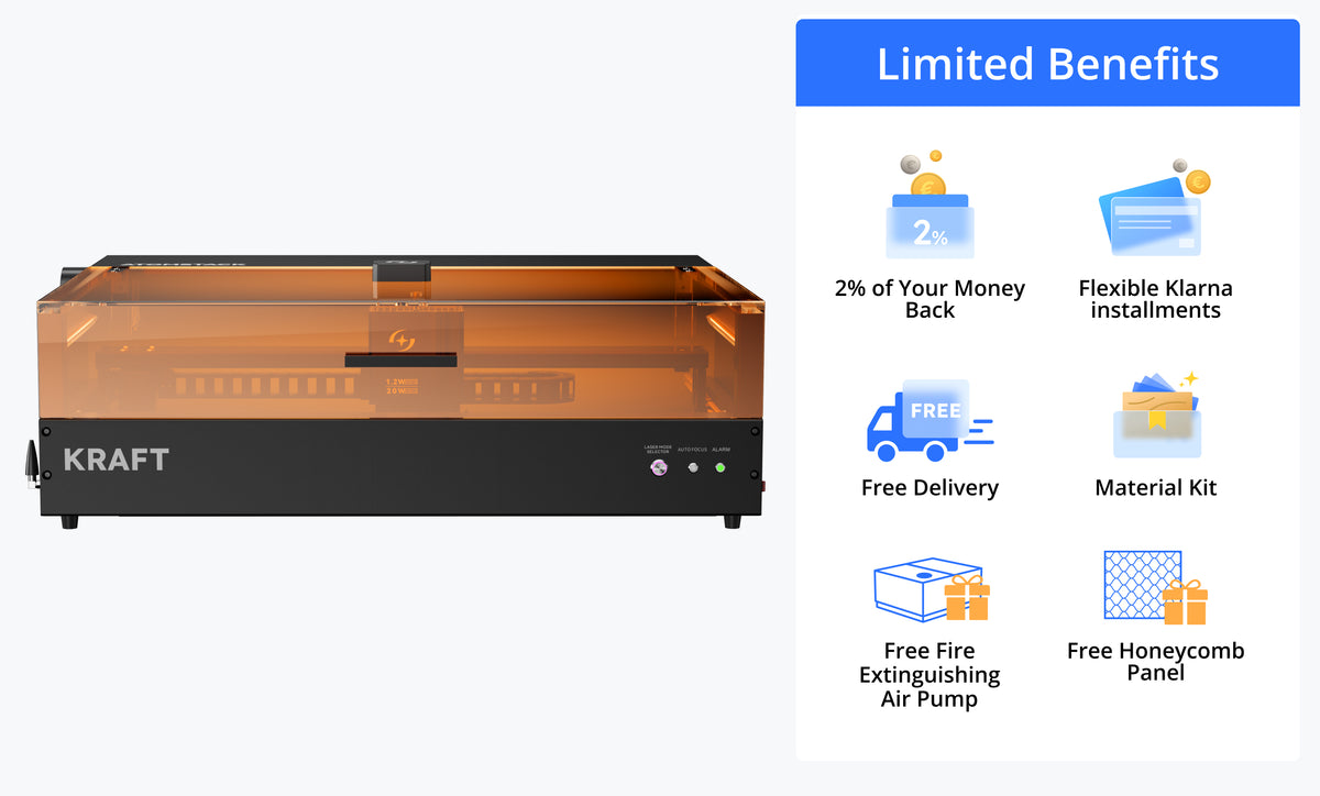 AtomStack Kraft Dual-laser Engraver 20W Diode + 1.2W IR