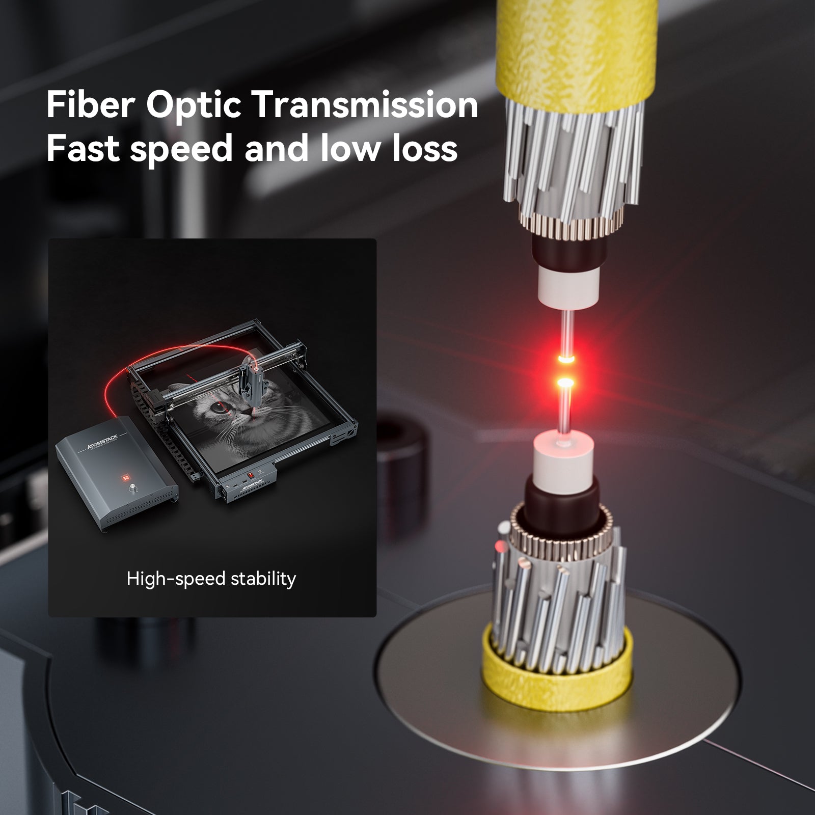 Machine de marquage et de gravure laser à fibre <tc>AtomStack</tc> A20 Pro 1064 nm 20 W