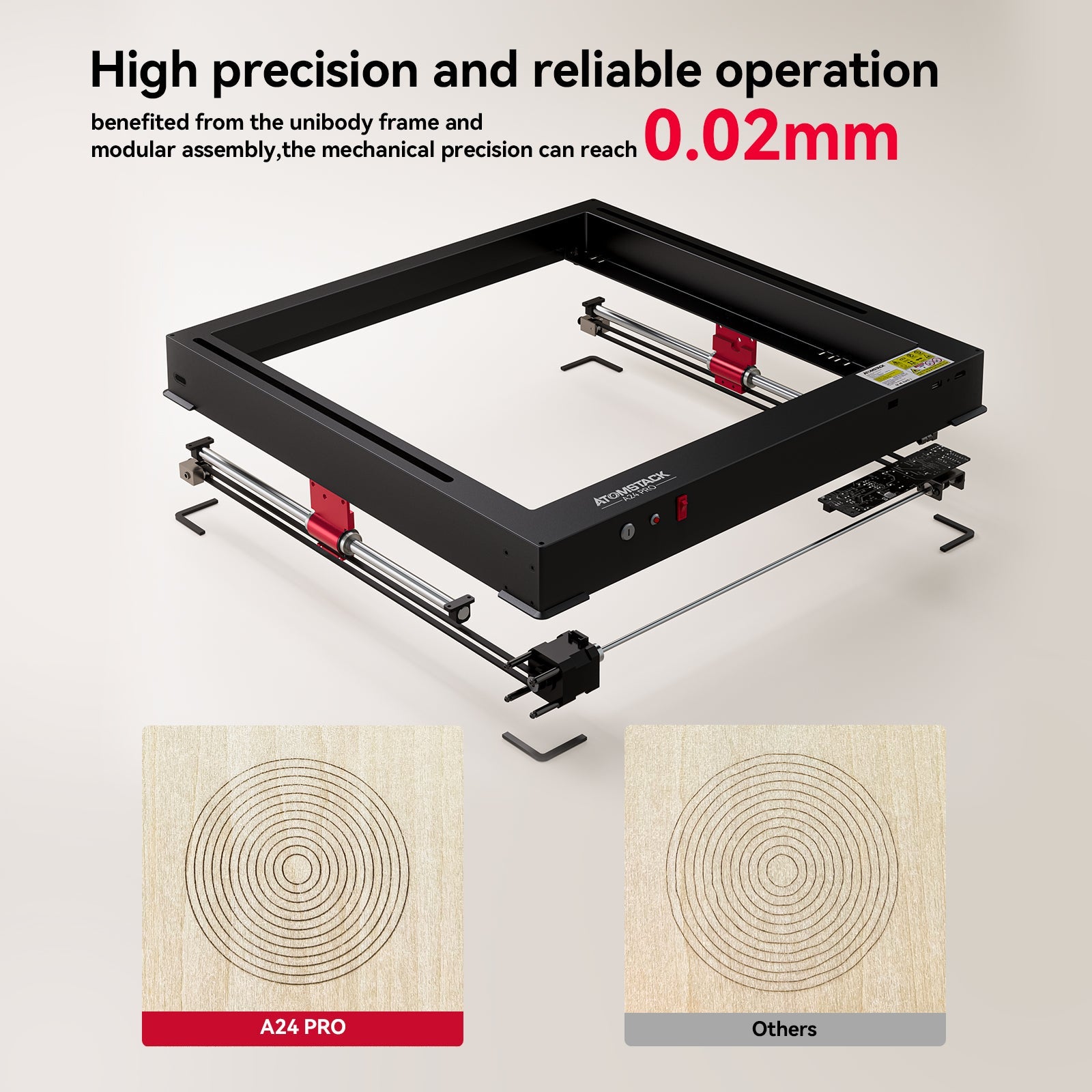 <tc>AtomStack</tc> A24 Pro Optische Leistung 24 W Unibody-Rahmen-Lasergravierer 