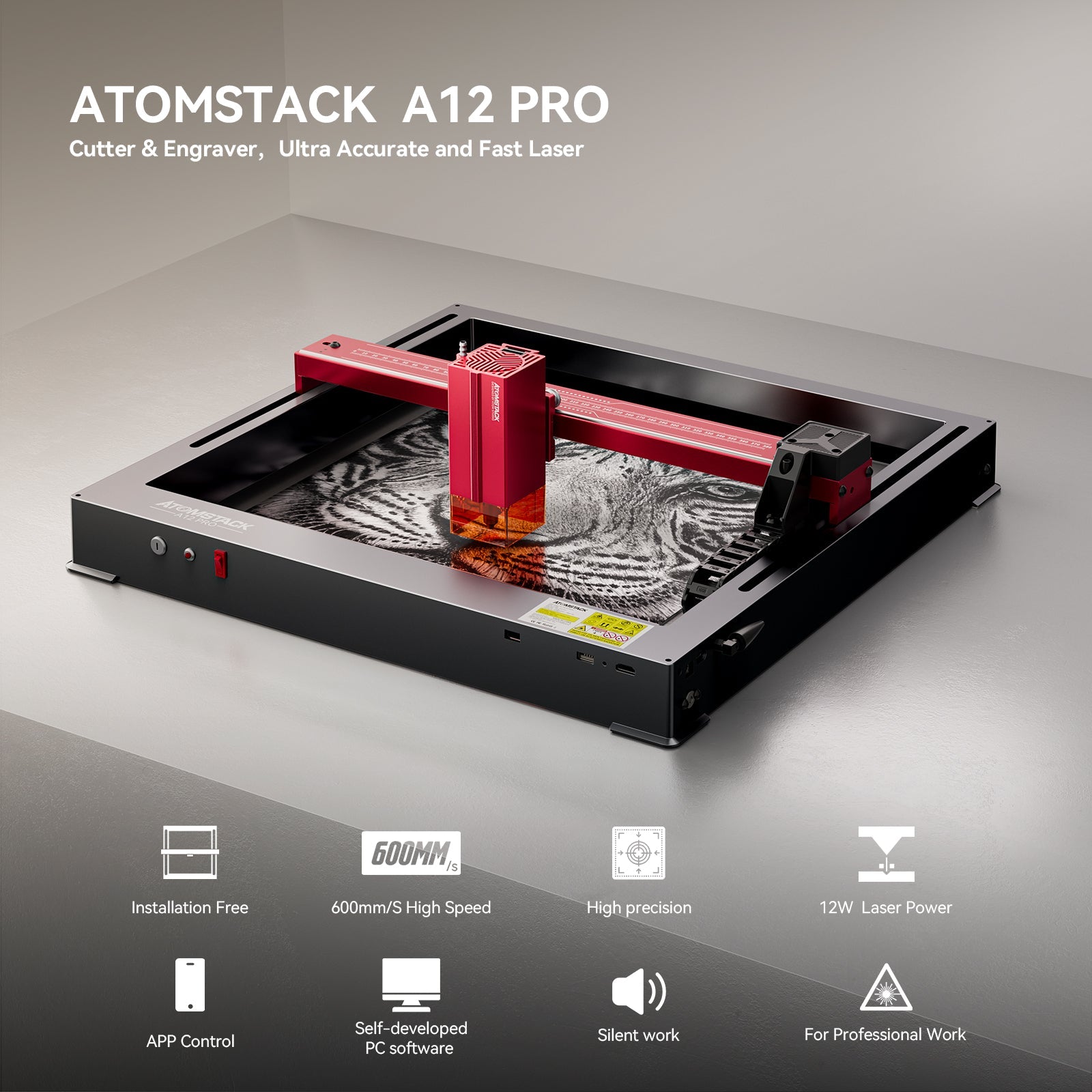 <tc>AtomStack</tc> A12 PRO Optische Leistung 12 W Lasergravierer 