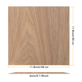 Black Walnut Plywood Sheets Sheets 0.118" Thickness (+/- 0.2mm) 11.8"x11.8" for Engraving