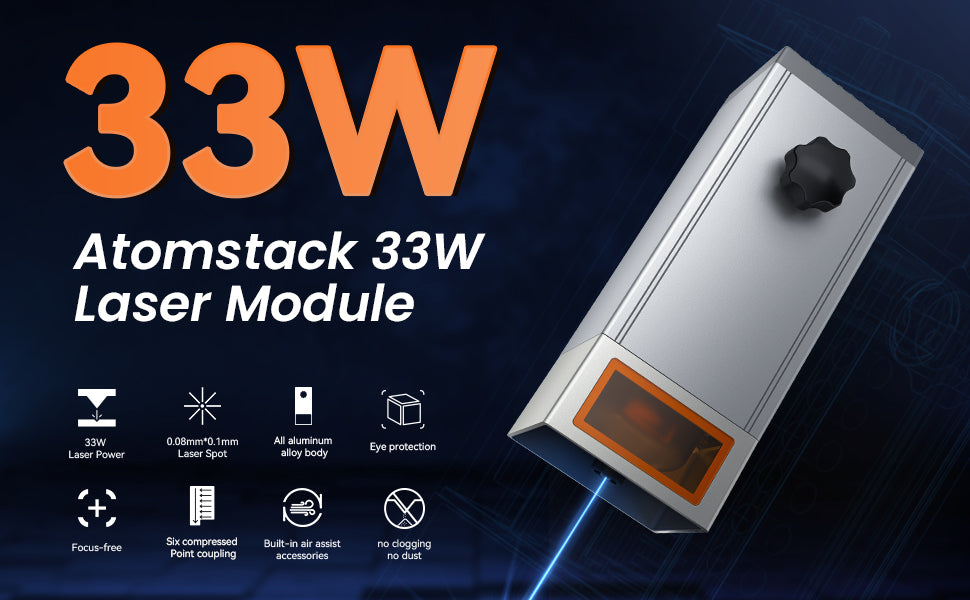 AtomStack M150 33W Laser Module with 6 diode Cores