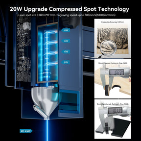 <tc>AtomStack</tc> A20 Max Großer Augenschutz-Lasergravierer mit F60 Air Assist