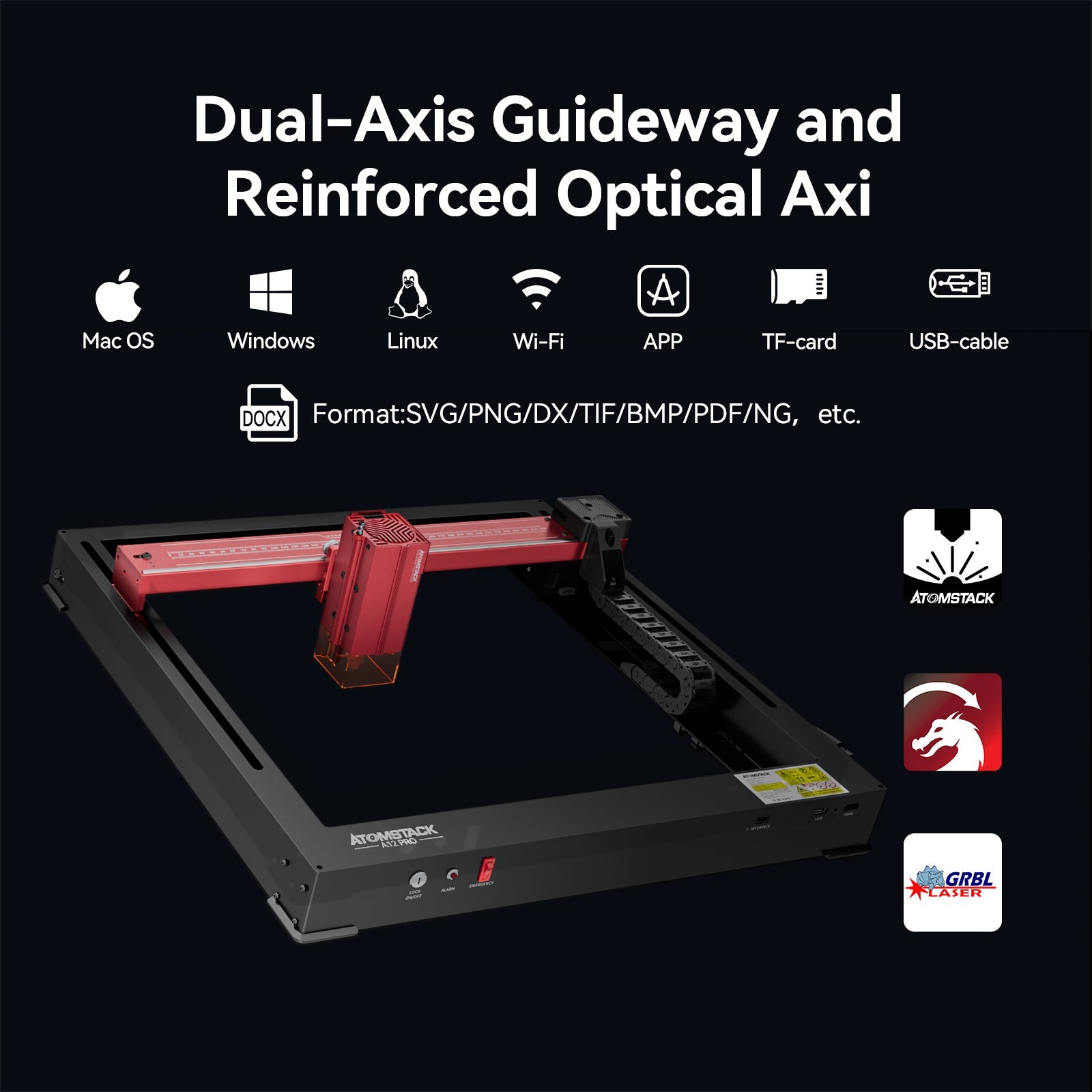 AtomStack A12/X12 Ultra Unibody Frame Laser Engraver