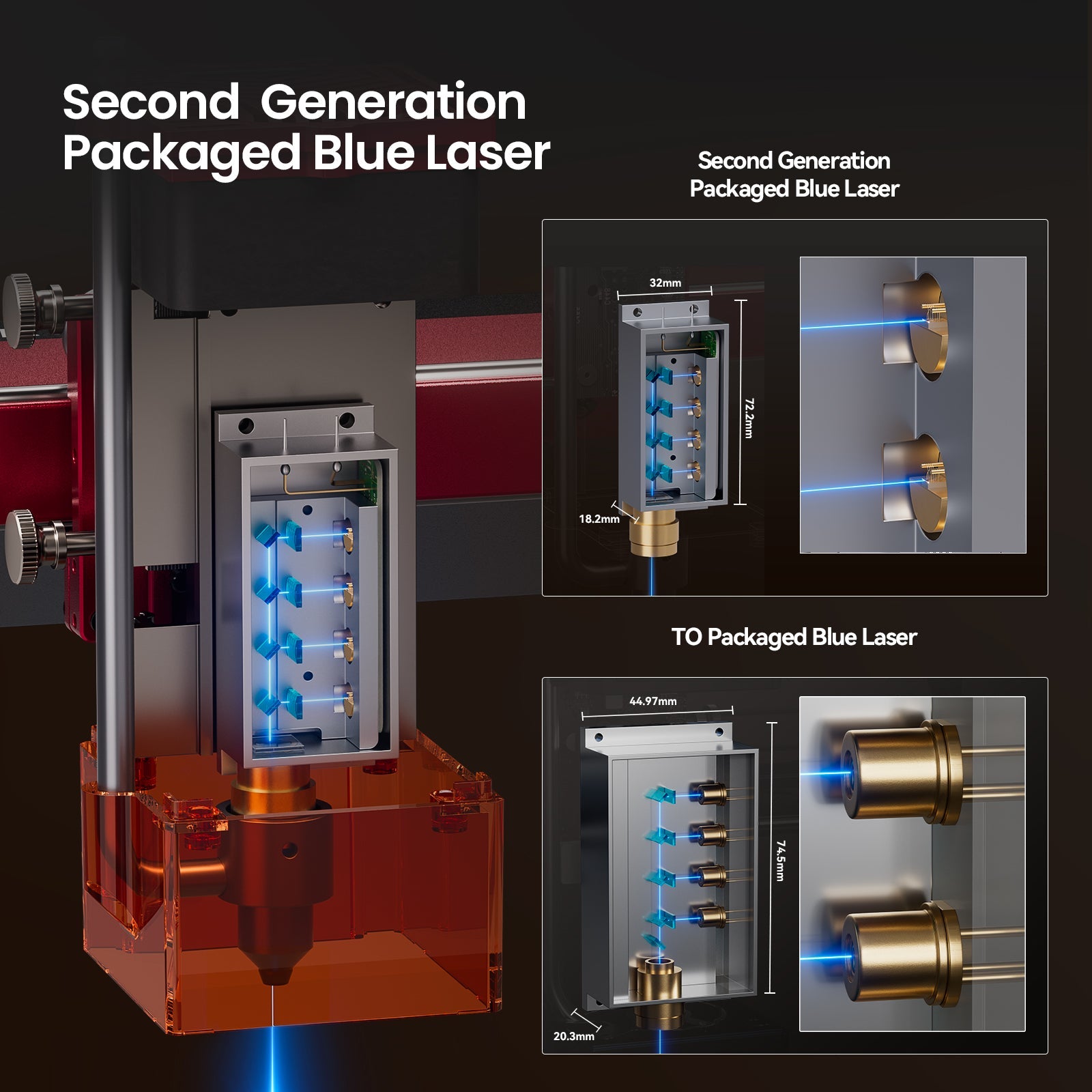 Graveur laser monocoque <tc>AtomStack</tc> A24/X24 Pro à puissance optique de 24 W 