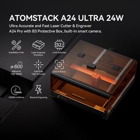 Graveur laser à cadre monocoque <tc>AtomStack</tc> A24/X24 Ultra Optical Power 24 W 