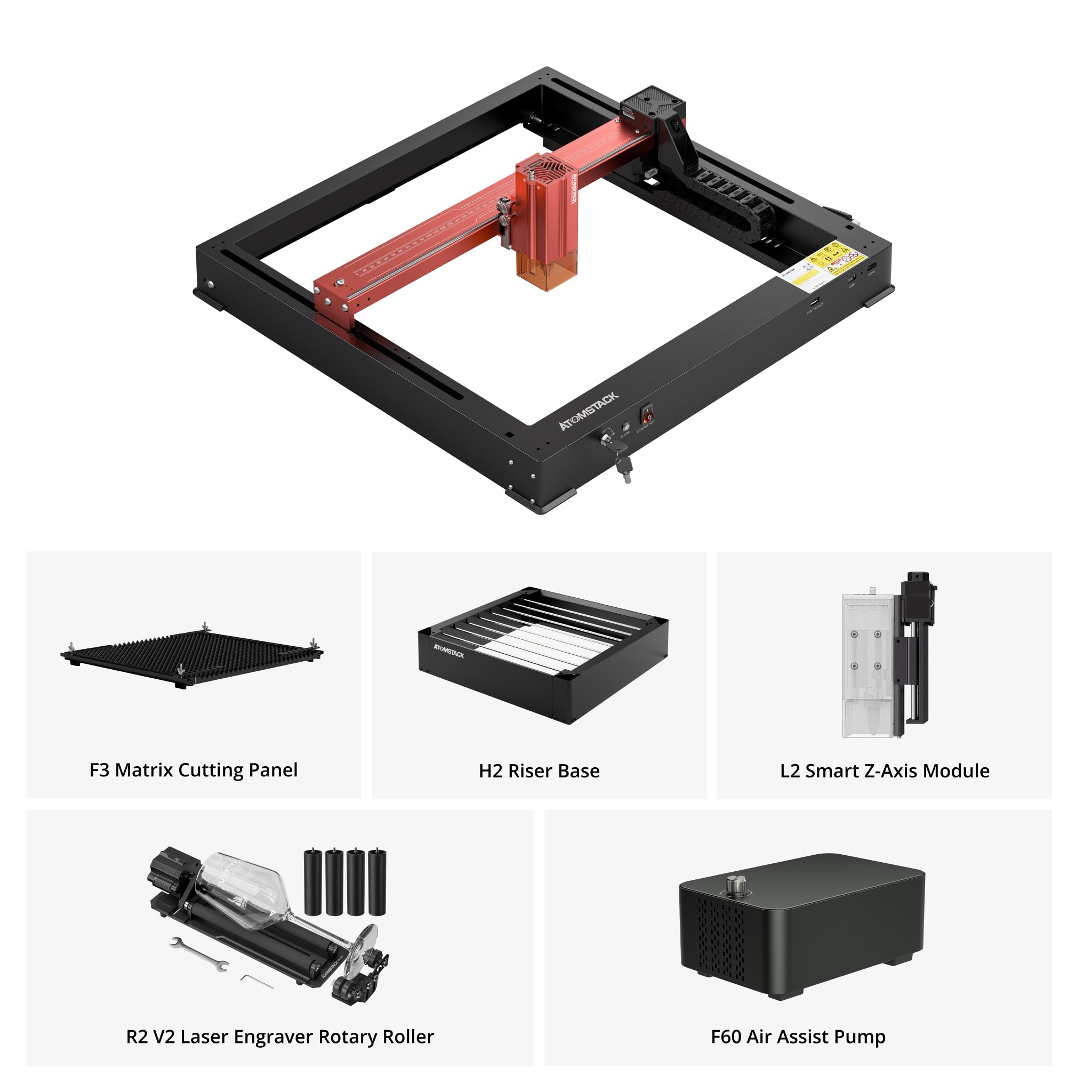 Graveur laser <tc>AtomStack</tc> A12/X12 PRO à puissance optique de 12 W 