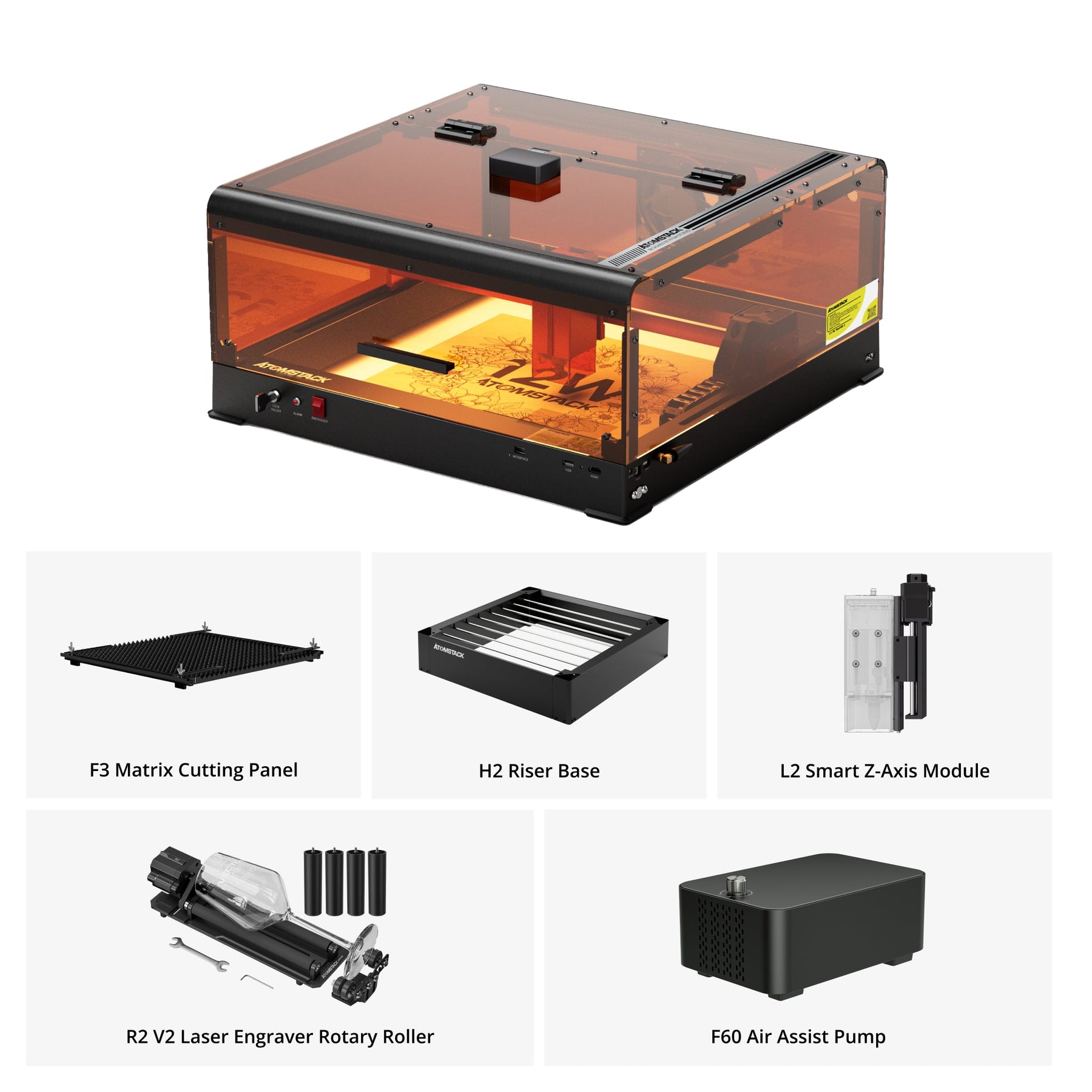 AtomStack A12/X12 Ultra Unibody Frame Laser Engraver