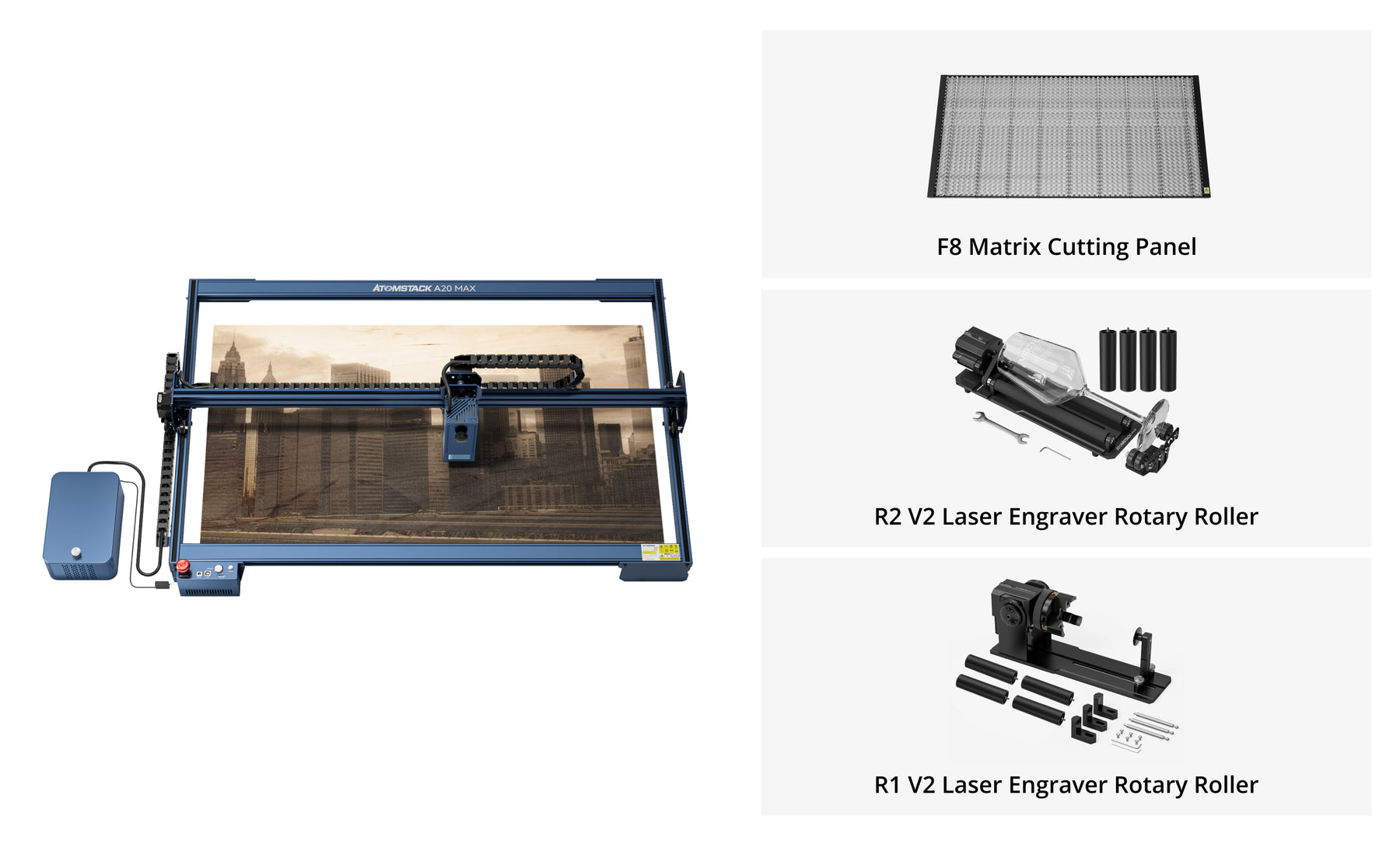 AtomStack A20 Max Large Size Eye Protection Laser Engraver With F60 Air Assist