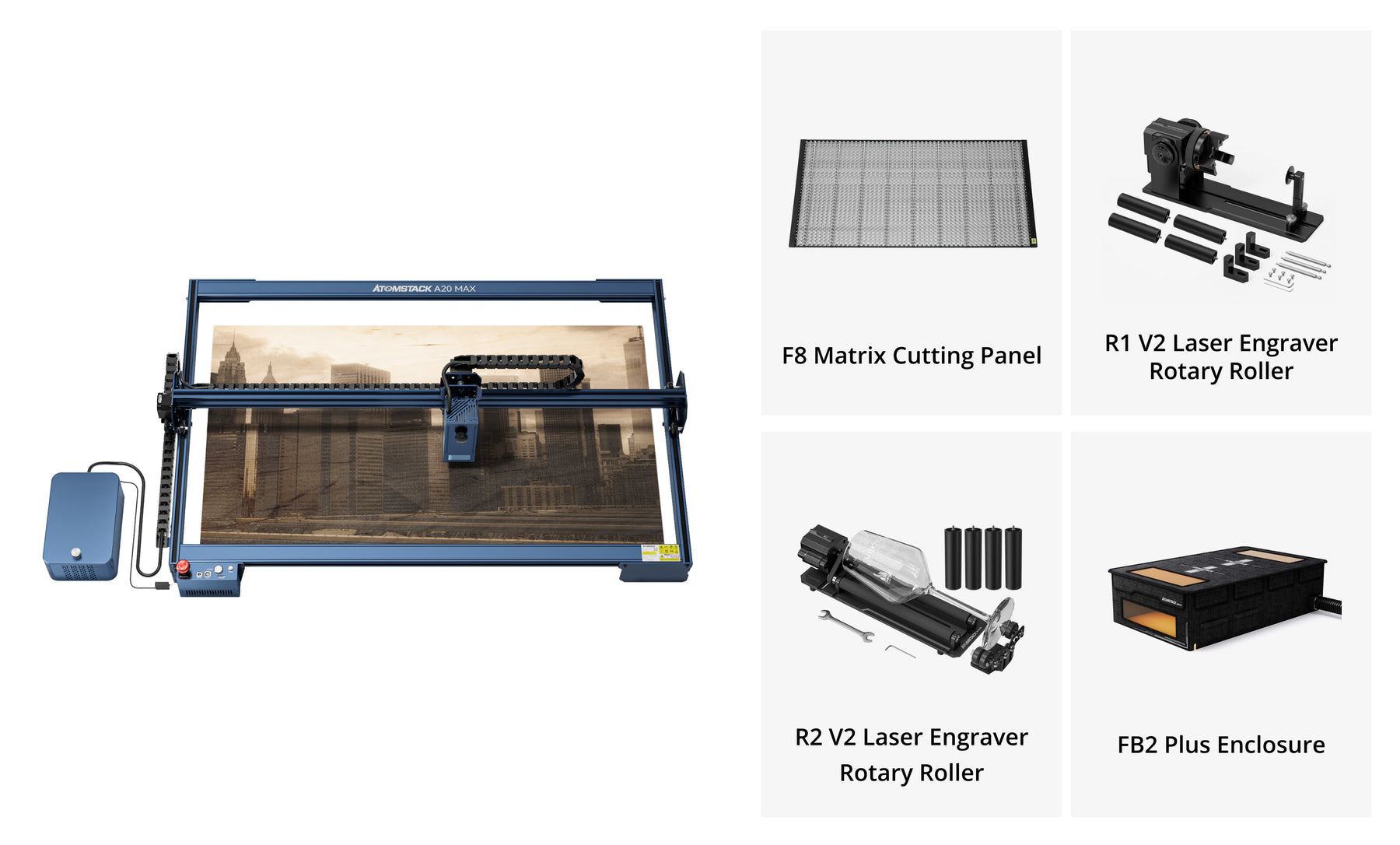 AtomStack A20 Max Large Size Eye Protection Laser Engraver With F60 Air Assist