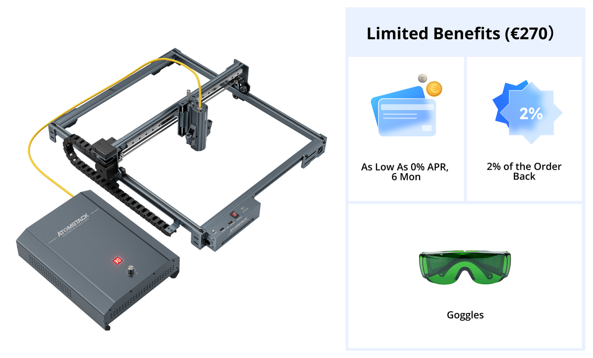 AtomStack A20 Pro 1064nm 20W Fiber Laser Marking And Engraving Machine