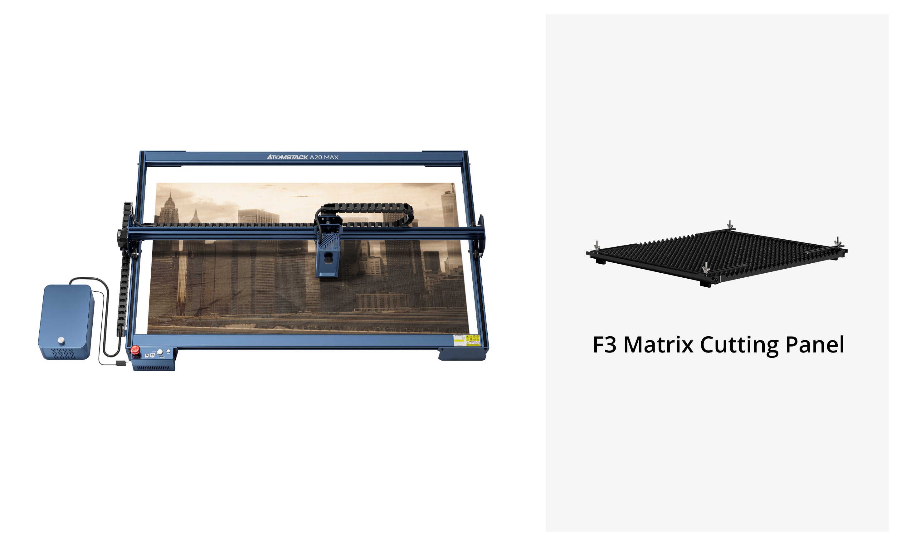 Graveur laser <tc>AtomStack</tc> A20 Max de grande taille avec protection des yeux et assistance pneumatique F60