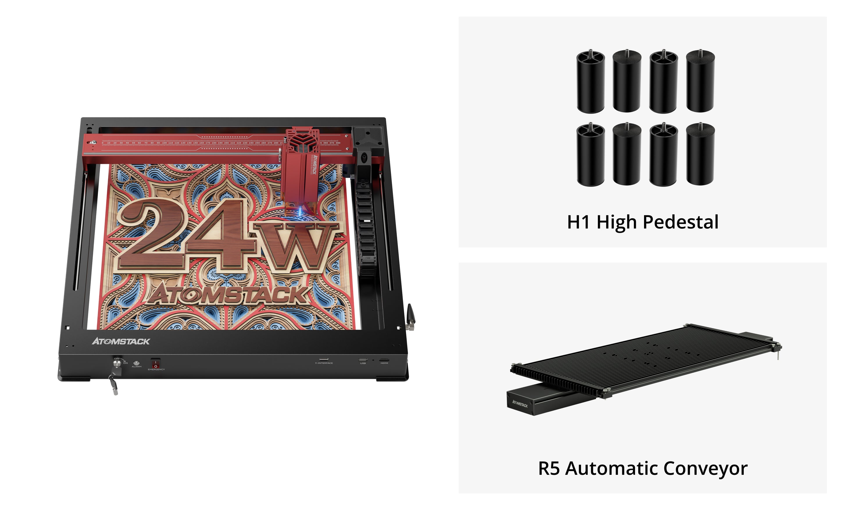 AtomStack A24 Pro Optical Power 24W Unibody Frame Laser Engraver