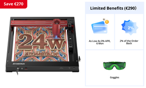 Graveur laser monocoque <tc>AtomStack</tc> A24/X24 Pro à puissance optique de 24 W 