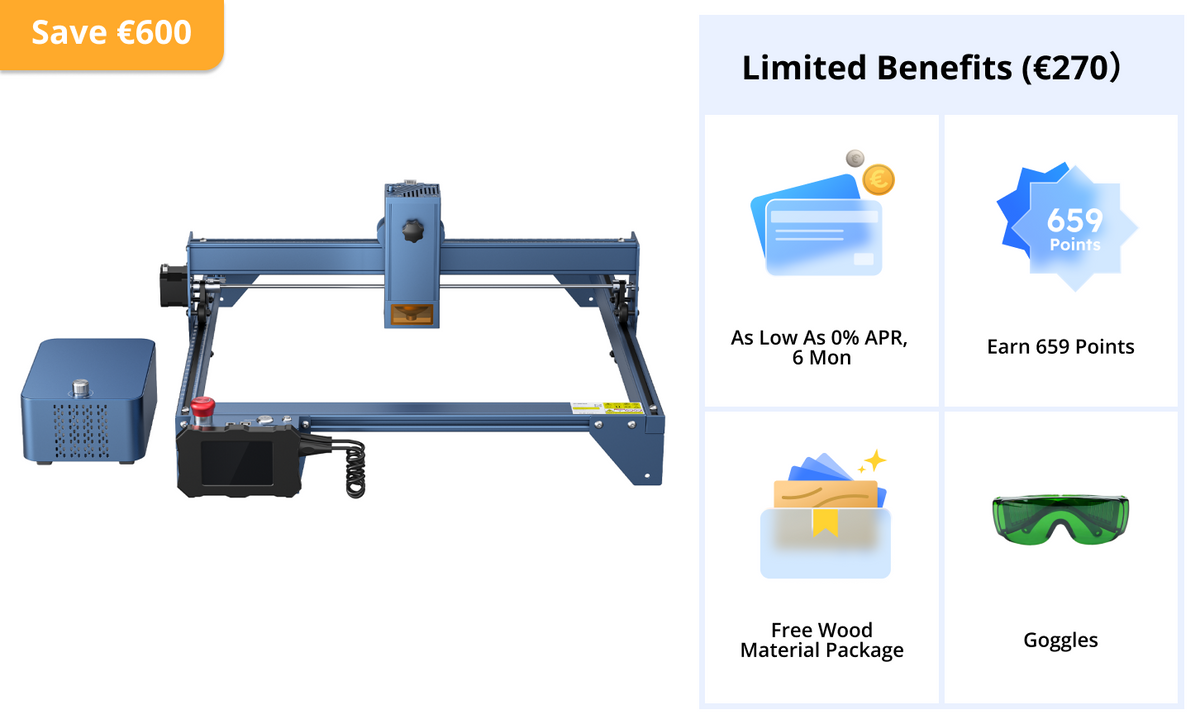 <tc>AtomStack</tc> A30 Pro Lasergravur- und -schneidemaschine mit F60 Air Assist Kit 