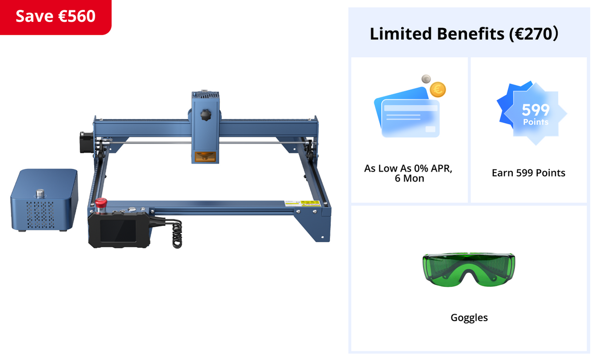 <tc>AtomStack</tc> A30 Pro Lasergravur- und -schneidemaschine mit F60 Air Assist Kit 