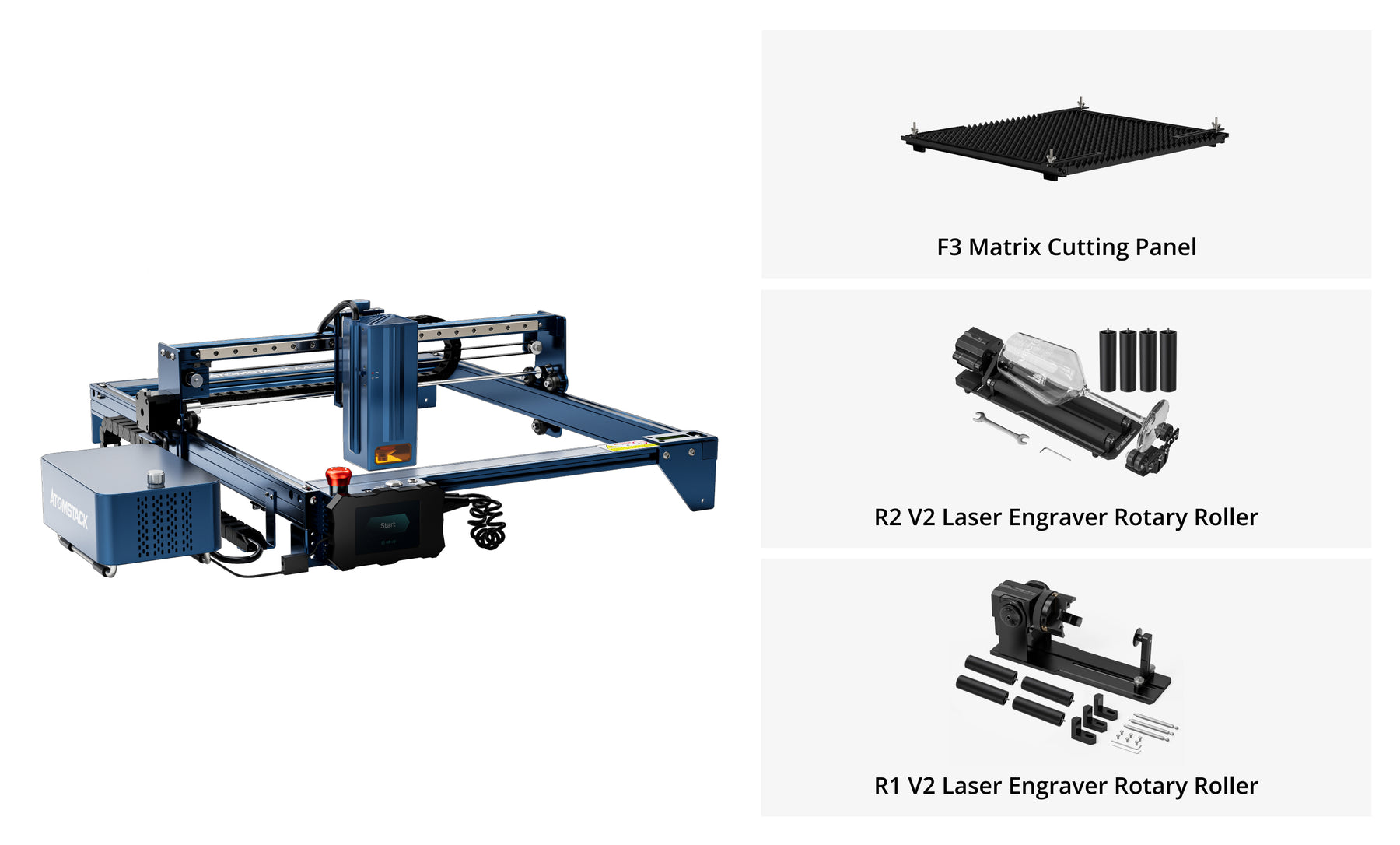 AtomStack A40 Pro Laser Cutter and Engraver Equipped with F60 Air Assist Kit