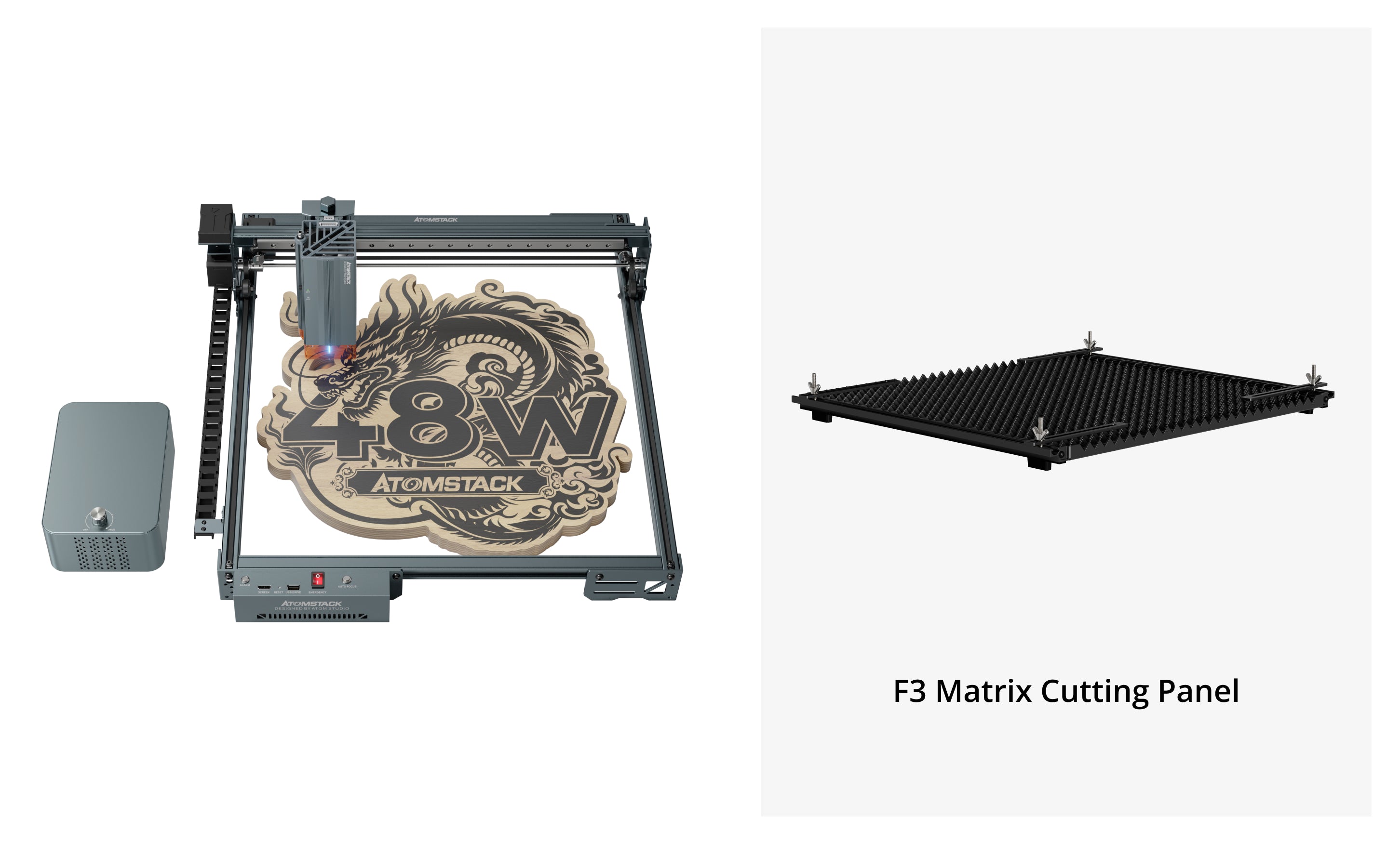 Graveur laser <tc>AtomStack</tc> A40 Pro V2 avec kit d'assistance pneumatique F60 