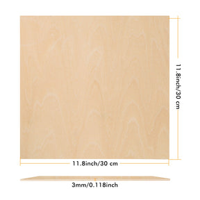 Basswood Plywood Sheets 0.118" Thickness (+/- 0.2mm) 11.8"x11.8" for Engraving