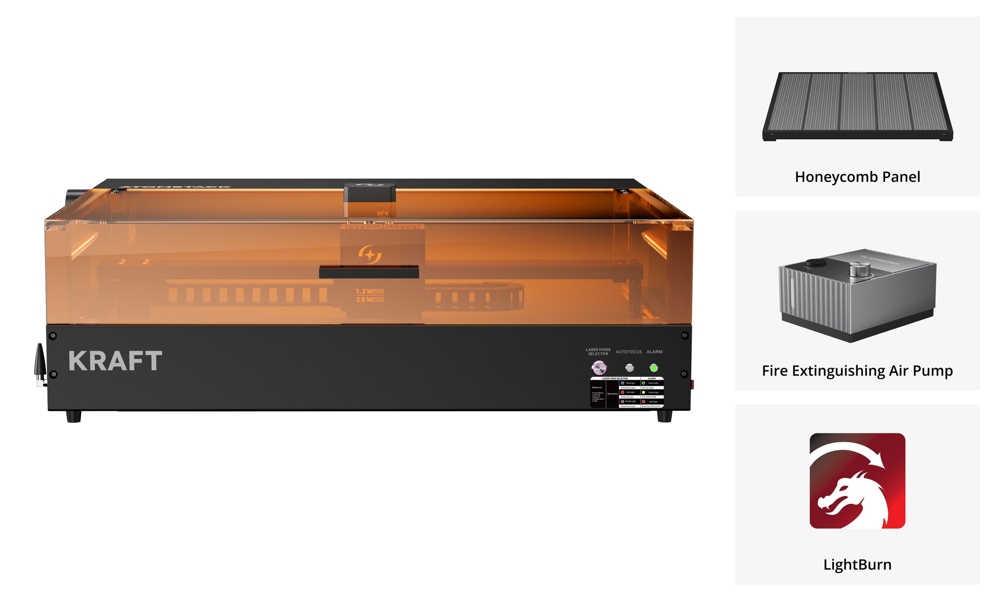 AtomStack Kraft Dual-laser Engraver 20W Diode + 1.2W IR