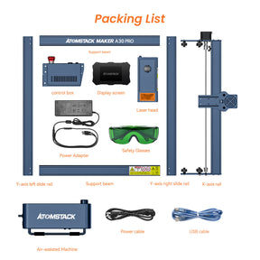 AtomStack A30/X30 Pro Laser Engraving and Cutting Machine with F60 Air Assist Kit